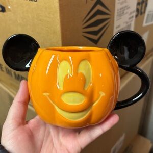 Disney Mickey Mouse Pumpkin Mug - Orange and Black